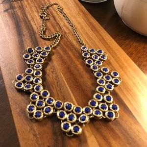 J. Crew brass and blue necklace